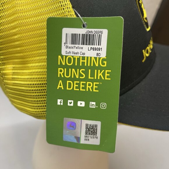 John Deere Black and Yellow Mesh Hat Cap SnapBack - Picture 9 of 9